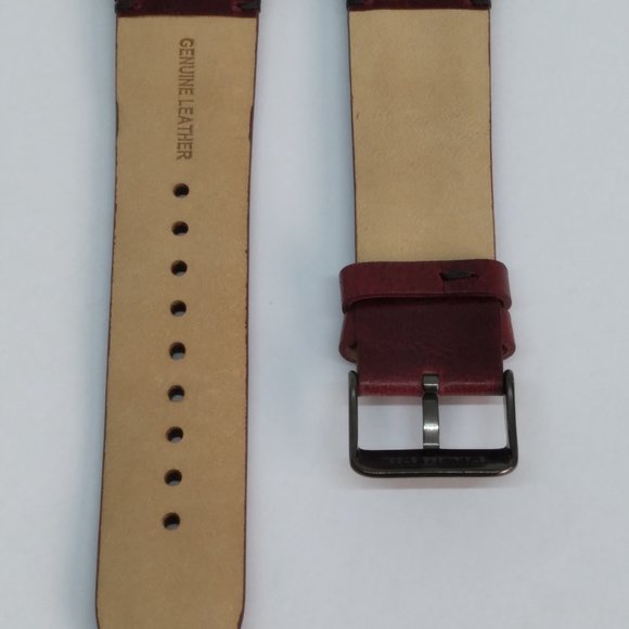 Vince Camuto 24mm Rich Burgundy Leather Watch Strap Fits Apple Watch 42/44/45mm - Picture 3 of 7